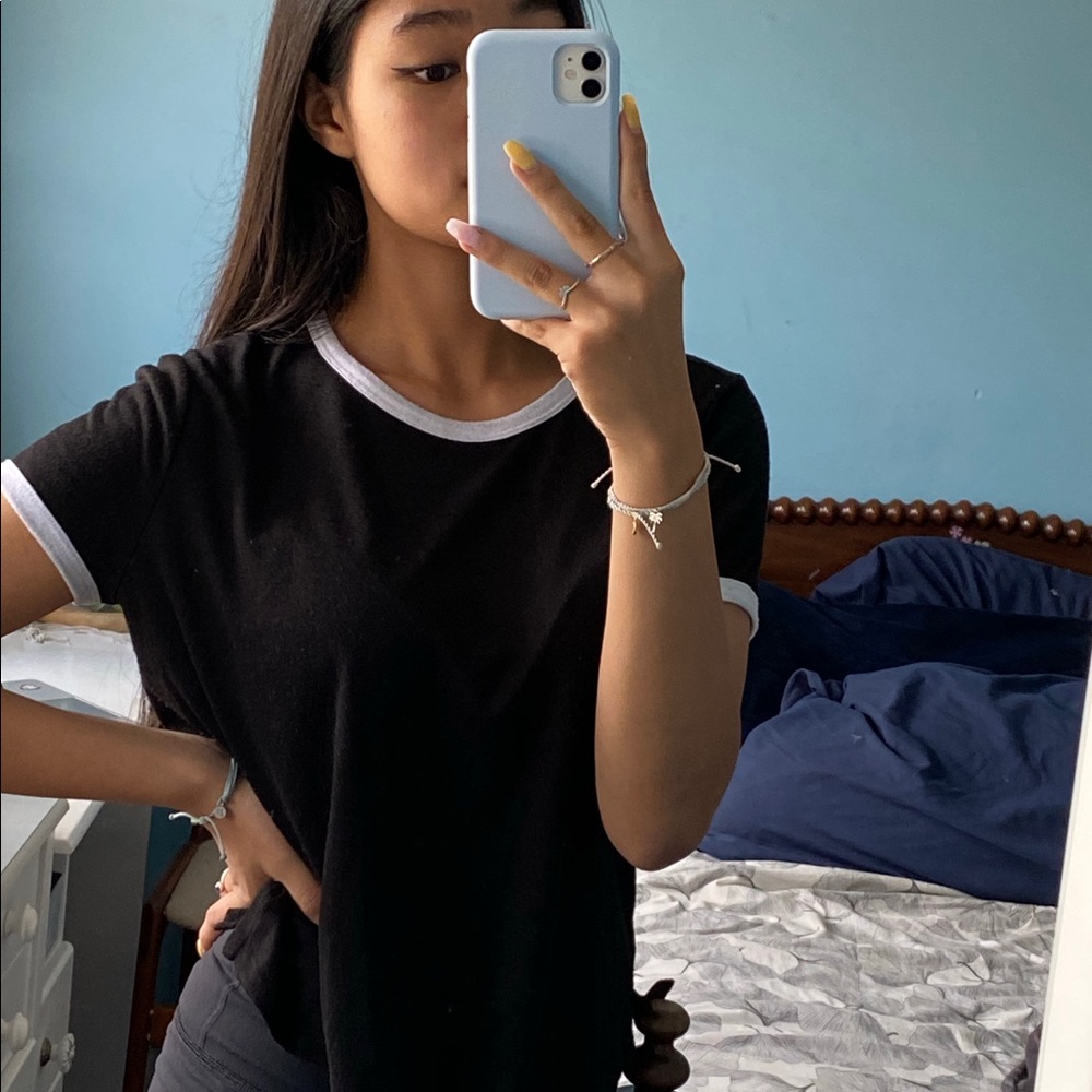 FREE black cropped ringer tee